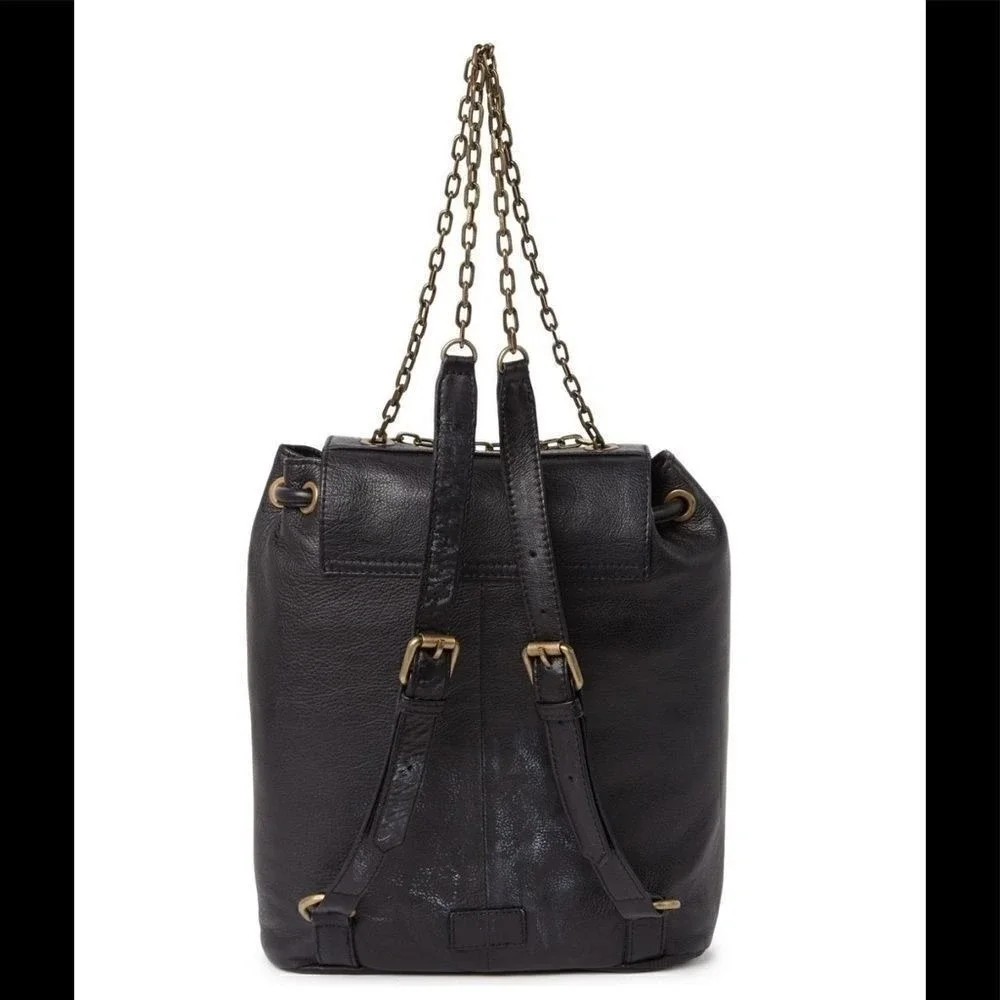 Frye Jade Studded Leather Backpack, ADJUSTABLE Chain/Leather Strap, Black,‎ NWT